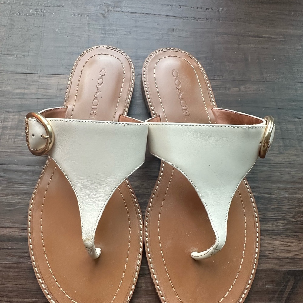 Coach white sandals size 6.5 - Picture 2 of 5